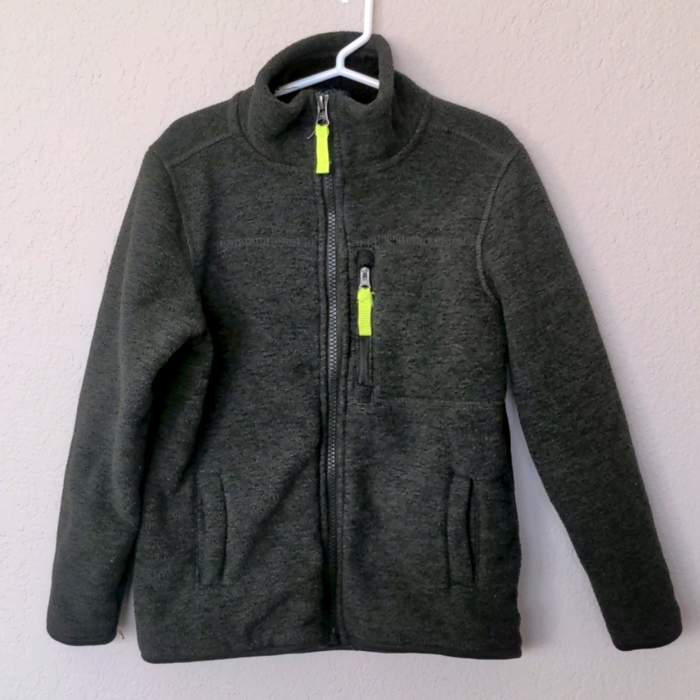 Little Boys 32 Degrees Green Zip-Up Fleece